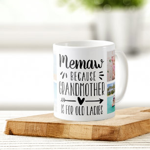 Funny Memaw Grandchildren Namen und FotoCollage Kaffeetasse