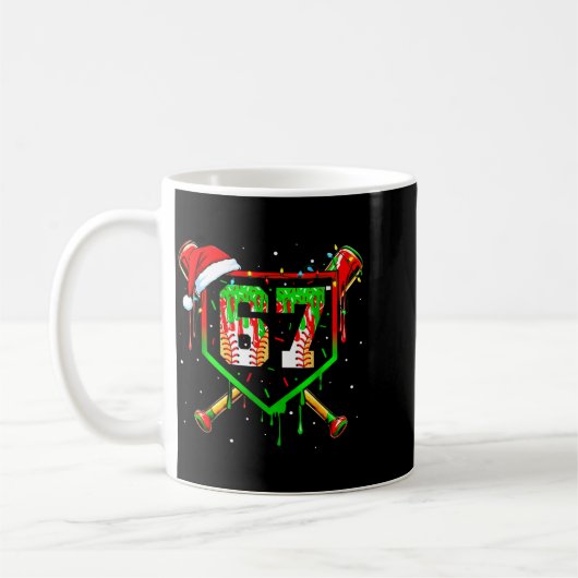 Funny Meme 67 Christmas Baseball Ice Cream Men Boy Kaffeetasse (Links)