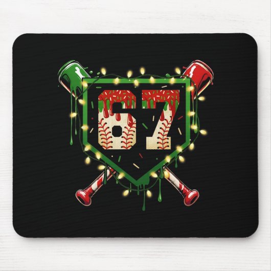 Funny Meme 67 Christmas Sell Ice Cream Men Boy Xma Mousepad (Vorne)