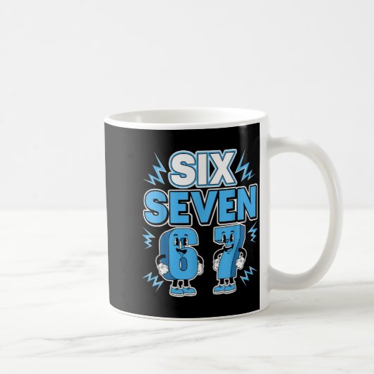 Funny Meme 67 Six Seven 6 7 Italian Brainrot Boys Kaffeetasse (Rechts)