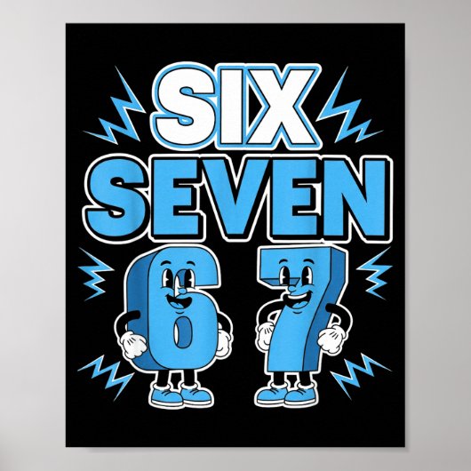 Funny Meme 67 Six Seven 6 7 Italian Brainrot Boys  Poster (Vorne)