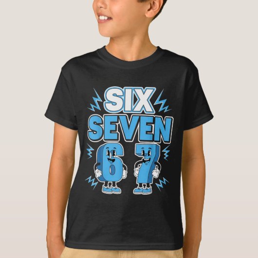 Funny Meme 67 Six Seven 6 7 Italian Brainrot Boys T-Shirt (Vorderseite)