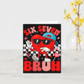 Funny Meme 6 7 Six Seven Bruh Valentine Heart Men  Karte (Gelbe Blume)