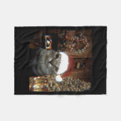 Funny Meme Cat Taking A Selfie Christmas Xmas Ligh Fleecedecke (Vorderseite (Horizontal))