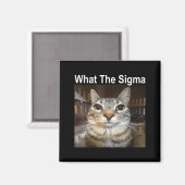 Funny Meme Cat What The Sigma Cute Cat Meme Quote  Magnet (Vorderseite/Rückseite)