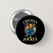 Funny Meme Chicken Jockey Button (Vorne & Hinten)