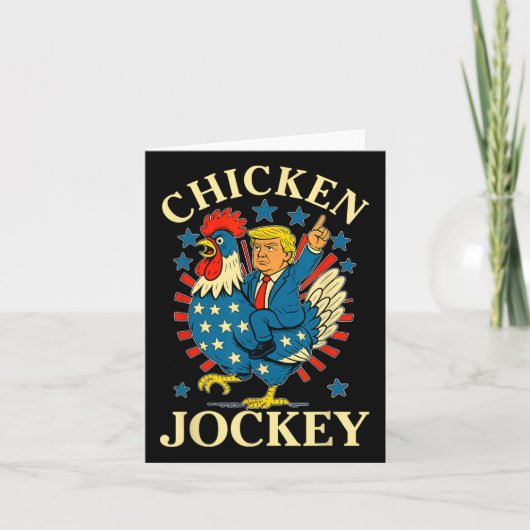 Funny Meme Chicken Jockey Karte (Vorderseite)