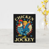 Funny Meme Chicken Jockey Karte (Gelbe Blume)