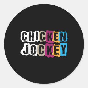 Funny Meme Chicken Jockey T - Shirt.png Runder Aufkleber