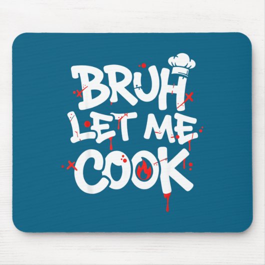 Funny Meme Cooking Retro Bruh Let Me Cook Mom Dad  Mousepad (Vorne)