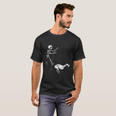 Funny Meme Ghound Running Skeleton Halloween T-Shirt (Vorne ganz)