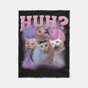 Funny Meme Huh Cat Shirt Cat Lovers Spaß Fleecedecke