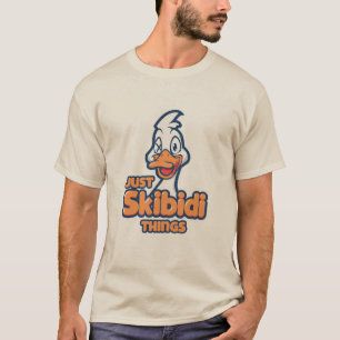Funny Meme "Just Skibidi Things" Retro T - Shirt