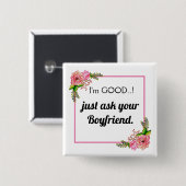 Funny Meme Naughty Girl Bad Spaß Novelty Button (Vorne & Hinten)