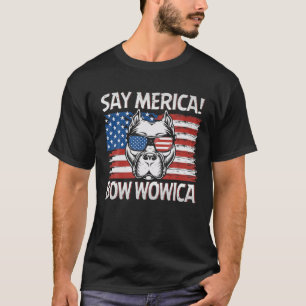 Funny Meme Pitbull American Flag 4. Juli Pitbu T-Shirt