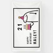 Funny Meme Simple Black & White 21. Geburtstag Banner (Vertikal)