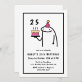 Funny Meme Simple Black & White 25. Geburtstag Einladung (Vorne/Hinten)