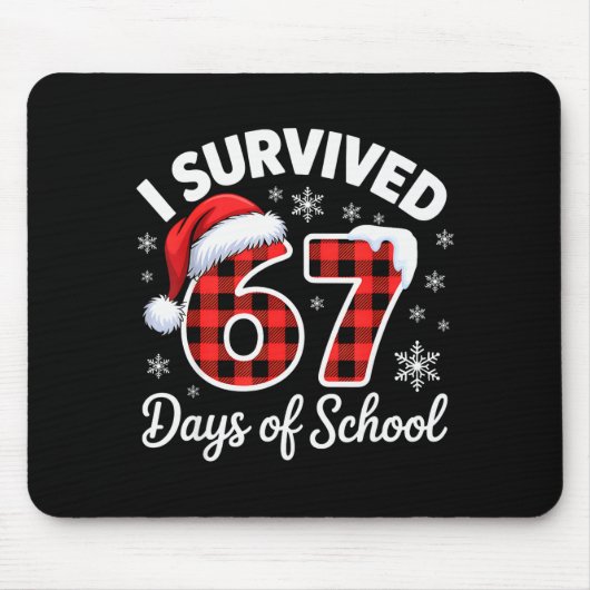 Funny Meme Six Seven Christmas I Survived 67 Days  Mousepad (Vorne)