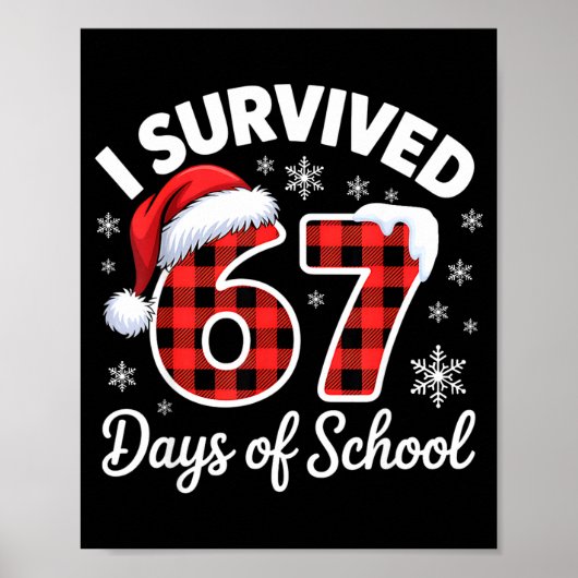 Funny Meme Six Seven Christmas I Survived 67 Days Poster (Vorne)