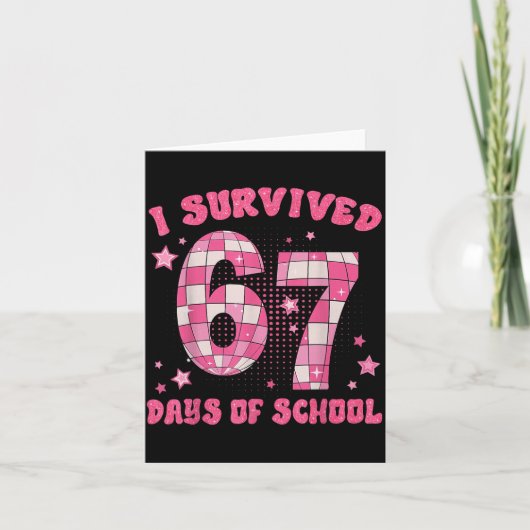 Funny Meme Six Seven Teacher I Survived 67 Days Of Karte (Vorderseite)