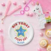 Funny Meme Six Today 6-7 Every Day Birthday Kid's  Pappteller (Party)