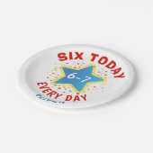 Funny Meme Six Today 6-7 Every Day Birthday Kid's  Pappteller (Schrägansicht)