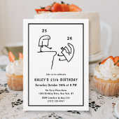 Funny Meme Spaß Einfach Schwarz-weiß 25. Geburtsta Einladung