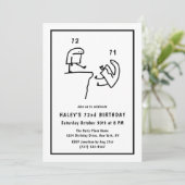Funny Meme Spaß Einfach Schwarz-weiß 72. Geburtsta Einladung (Stehend Vorderseite)