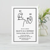 Funny Meme Spaß Simple Schwarz-weiß 83. Geburtstag Einladung (Stehend Vorderseite)