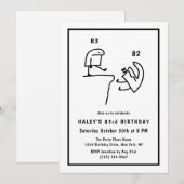 Funny Meme Spaß Simple Schwarz-weiß 83. Geburtstag Einladung (Vorne/Hinten)