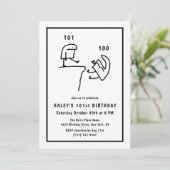 Funny Meme Spaß Simple White 101. Geburtstag Einladung (Stehend Vorderseite)