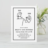 Funny Meme Spaß Simple White 105. Geburtstag Einladung (Stehend Vorderseite)
