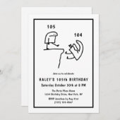 Funny Meme Spaß Simple White 105. Geburtstag Einladung (Vorne/Hinten)
