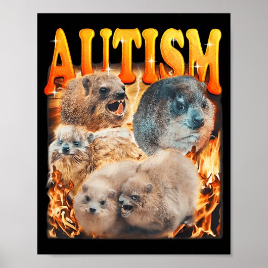Funny Meme Woodchucks Groundhogs Autistic Autism A Poster (Vorne)