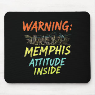 Funny Memphis Tennessee Night Skyline Vintag Mousepad