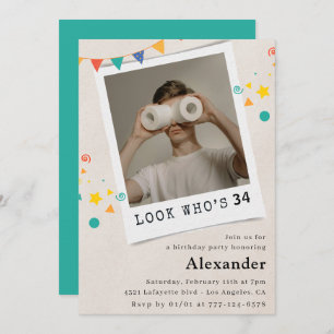 Funny Men 34. Geburtstagseinladungen Spaß Foto Einladung