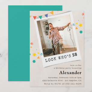 Funny Men 58. Geburtstagseinladungen Spaß Foto Einladung