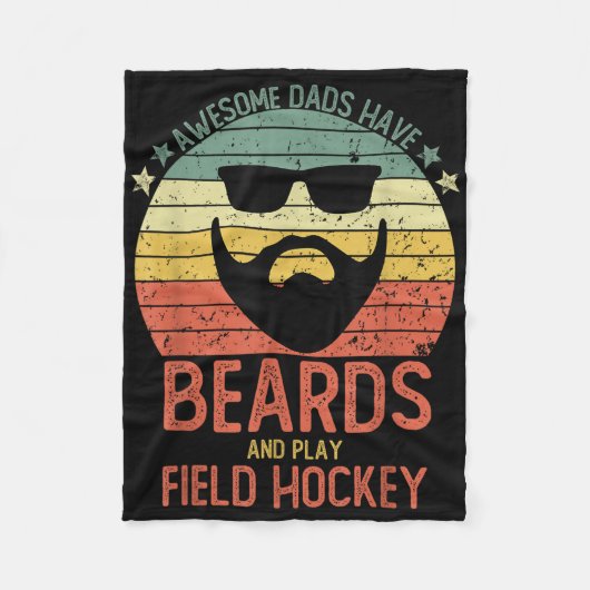 Funny Men Awesome Dads Have Beards And Play Field Fleecedecke (Vorderseite)