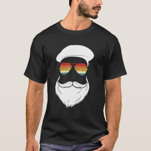 Funny Men Beard Beret Cap Vintage Sonnenbrille Bar T-Shirt