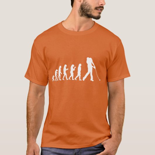 Funny Men Golf Golfspielen Caveman Evolution T-Shirt (Vorderseite)