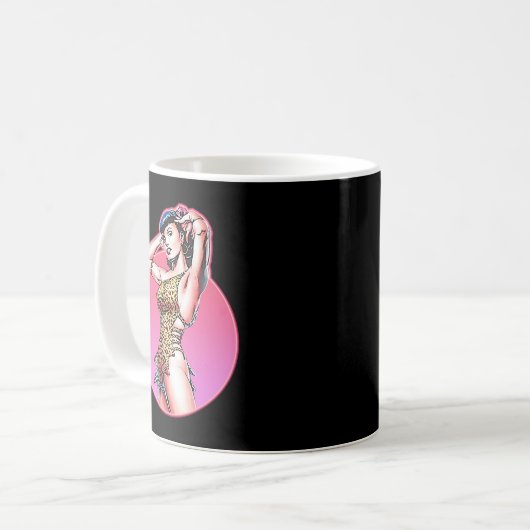 Funny Men Illustration Pop Art Bettie Gta Leopard Kaffeetasse (Vorderseite Links)