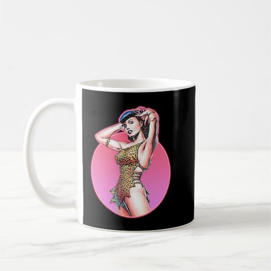 Funny Men Illustration Pop Art Bettie Gta Leopard  Kaffeetasse (Links)