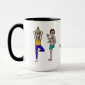 Funny Men in Yoga Positionierung Tasse (Links)