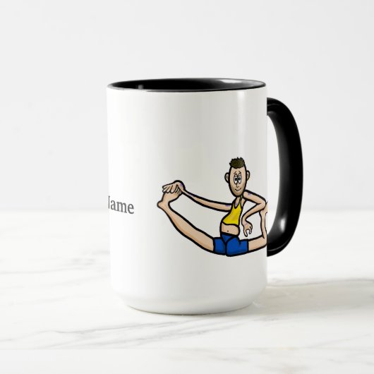 Funny Men in Yoga Positionierung Tasse (VorderseiteRechts)