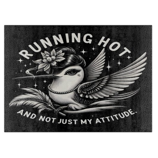 Funny Menopause Hot Flash Glass Cutting Board Schneidebrett (Vorderseite)
