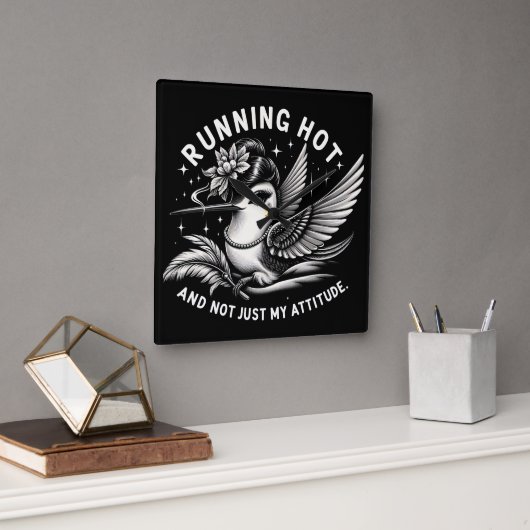 Funny Menopause Hot Flash Wall Clock Quadratische Wanduhr (Büro)