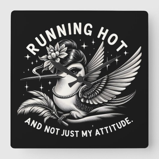 Funny Menopause Hot Flash Wall Clock Quadratische Wanduhr (Vorderseite)