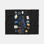 Funny Menorah Hanukkah 2025 Meowzel Chanukah Jewis Fleecedecke (Vorderseite (Horizontal))