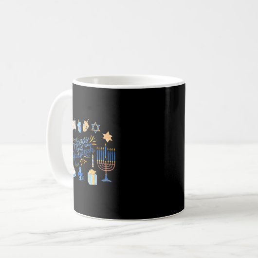 Funny Menorah Hanukkah 2025 Meowzel Chanukah Jewis Kaffeetasse (Vorderseite Links)