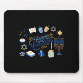 Funny Menorah Hanukkah 2025 Meowzel Chanukah Jewis Mousepad (Vorne)